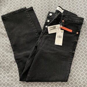 Mango Black Straight Leg Jeans